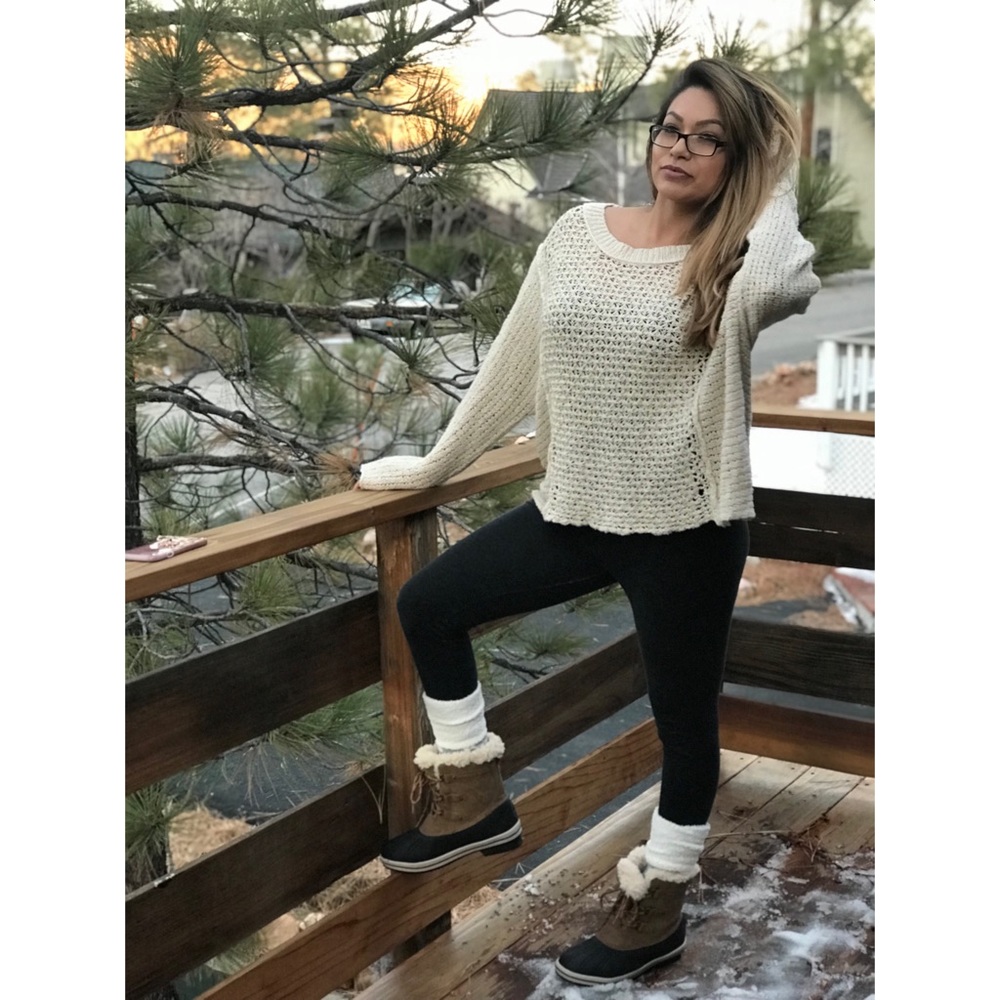 Cream Free People Sweater (L)